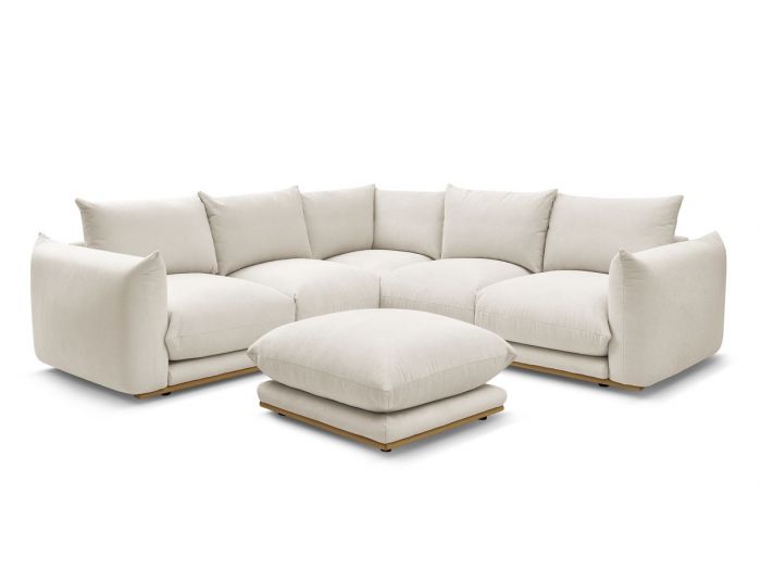 Canapé d'angle réversible ultra moelleux ERNEST avec pouf