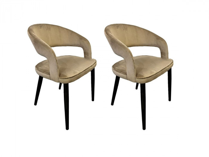 Lot de 2 chaises LOUIS tissu velours