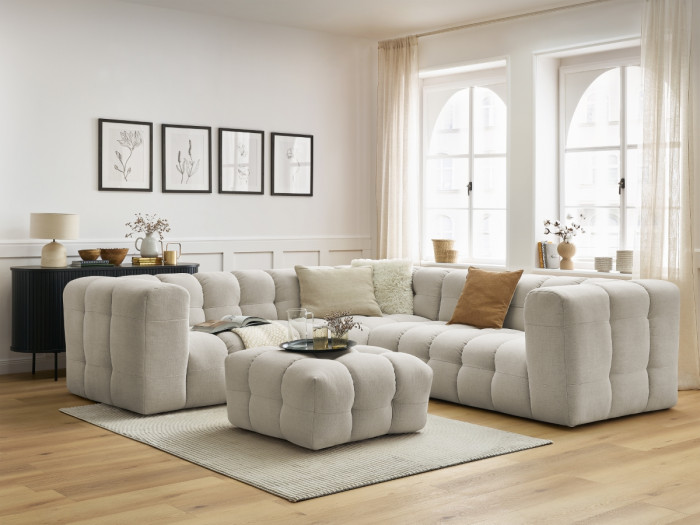 Canapé d'angle réversible CLOUD avec pouf