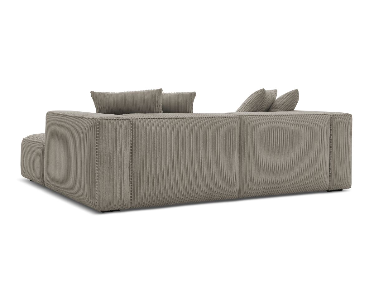 Canapé d'angle fixe EVEREST tissu chiné - Orange - Angle droit - 10 coussins