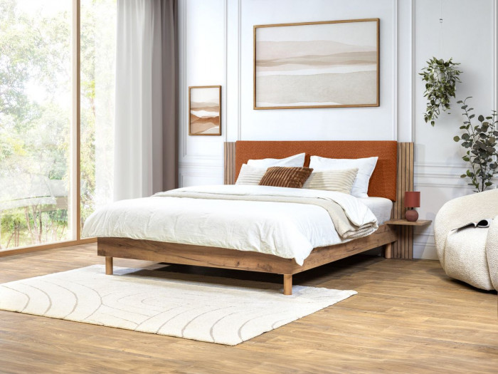 Lit LIOR lattes massives pieds en bois naturel