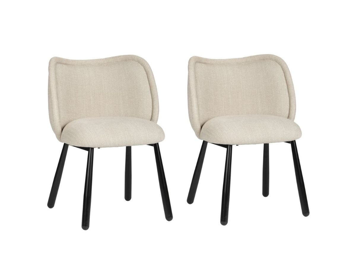 Lot de 2 chaises NALA tissu texturé