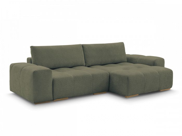 Canapé d'angle convertible réversible coffre ANAKIN tissu bouclette