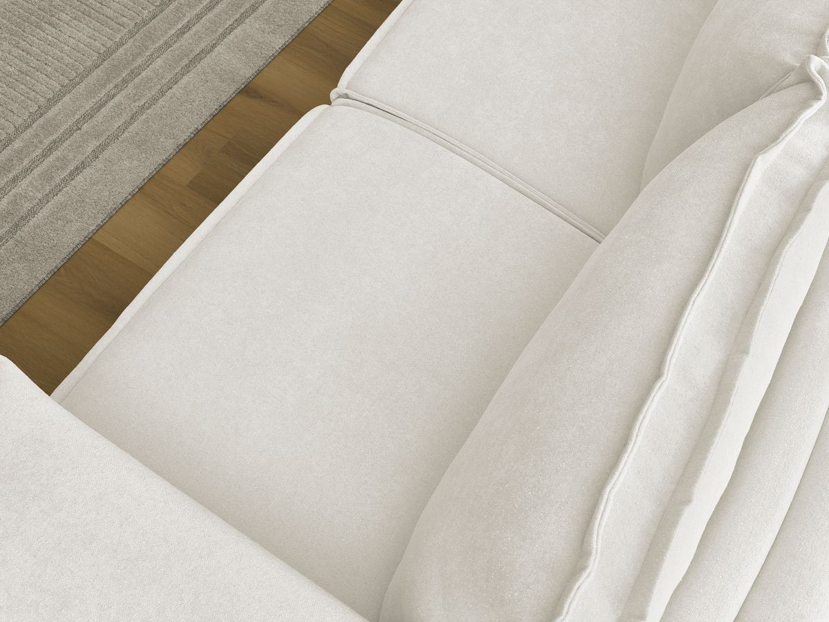 Canapé d'angle fixe EVEREST tissu chiné - Orange - Angle droit - 10 coussins